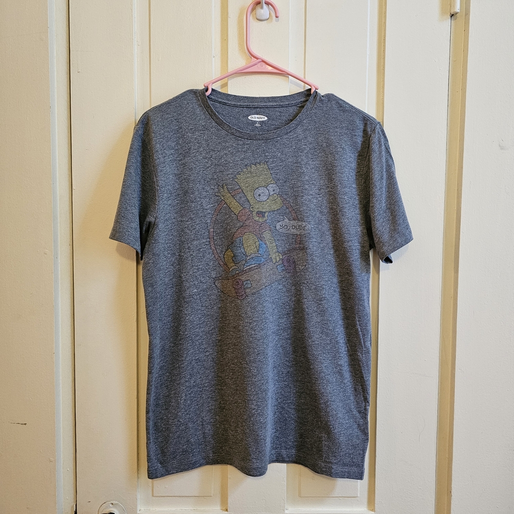 Gray Graphic T-Shirt with Cartoon Character